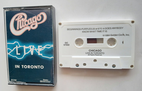 CHICAGO (Robert Lamm, Peter Cetera) - "Live In Toronto" (Early CTA Live!) - Cassette Tape  (1969/1984) [Digitally Remastered] - Mint