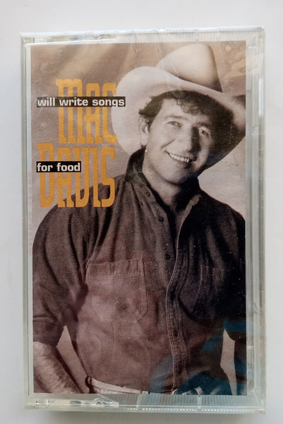 MAC DAVIS - "Will Write Songs For Food" - Cassette Tape (1994) [Promotional Copy] - Sealed