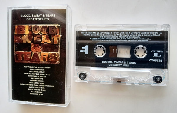 BLOOD, SWEAT & TEARS - "Greatest Hits" - Cassette Tape (1972/1996) [Digitally Remastered] [Bonus Tracks!] - Mint