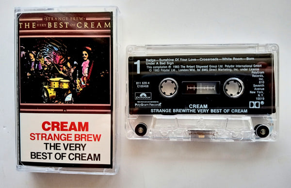 CREAM (Eric Clapton) - "Strange Brew: The Very Best Of" - Cassette Tape (1983/1994) [Digitally Remastered] [RCV] - Mint