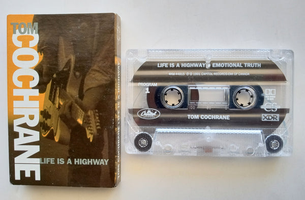 TOM COCHRANE  - "Life Is A Highway" / "Emotional Truth" - Cassette Tape Single (1991) - Mint