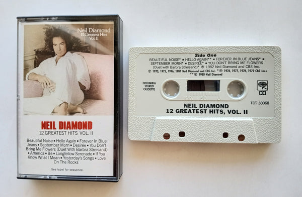 NEIL DIAMOND - "12 Greatest Hits Vol. II" - Cassette Tape (1982) - Mint