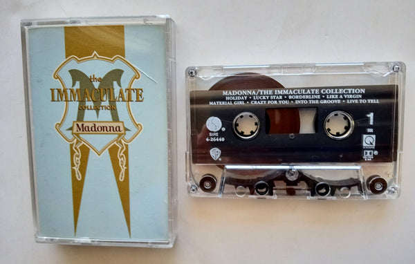 MADONNA - "The Immaculate Collection" (Best) - [Double-Play Cassette Tape] (1990) [QSound™] [Shape® Mark 10 Clear Shell] - Near Mint