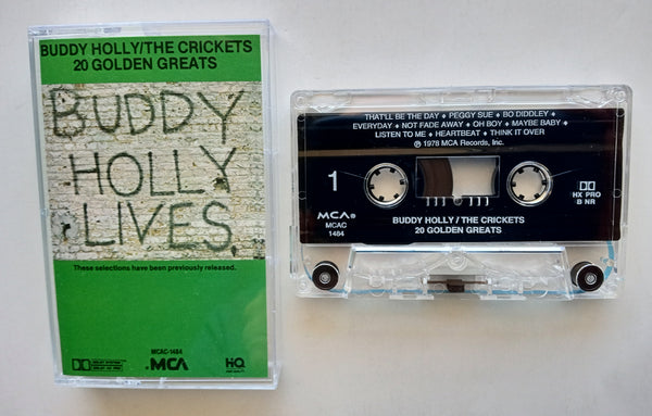 BUDDY HOLLY/THE CRICKETS - "20 Golden Greats" - Cassette Tape  (1978/1992) [Digitally Remastered] - Mint