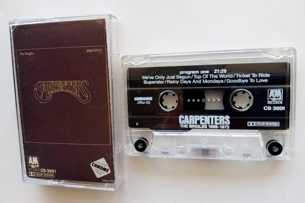 CARPENTERS (Karen & Richard) - "The Singles: 1969-1973" - <b style="color: red;">Audiophile</b> Chrome Cassette Tape (1973/1992) - Mint