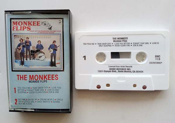 THE MONKEES  (Mike Nesmith, Mickey Dolenz, Davy Jones, Peter Tork) - "Monkee Flips" (Rarities!) - Cassette Tape (1986) [Digitally Remastered] - New, C/O
