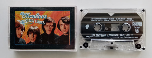 THE MONKEES  (Mike Nesmith, Mickey Dolenz, Davy Jones, Peter Tork) - "Missing Links, Vol. 2" (More Rarities!) - Cassette Tape (1990) [Digitally Remastered] - Mint