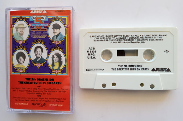 THE 5TH DIMENSION (Marilyn McCoo) - "The Greatest Hits On Earth" - Cassette Tape (1972/1994) [Digitally Remastered] - Mint