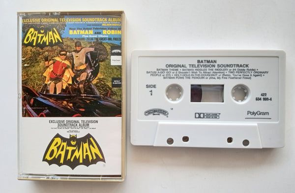 ORIGINAL TV SOUNDTRACK - "Batman" (Classic 60's TV Series) - Cassette Tape (1966/1986) {Digitally Remastered] [Rare!] - Mint