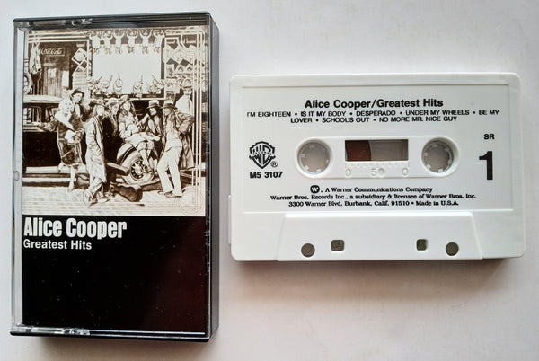 ALICE COOPER - "Greatest Hits" - Cassette Tape (1974/1992) [Digalog®] [Digitally Mastered] - Mint