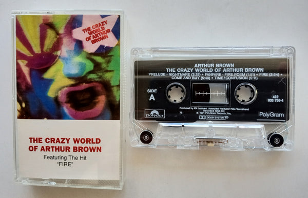 THE CRAZY WORLD OF ARTHUR BROWN - "The Crazy World Of Arthur Brown" (w/"Fire") - Cassette Tape  (1968/1991) [Digitally Remastered] [Rare!] - Mint
