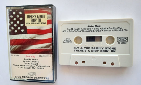 SLY & THE FAMILY STONE - "There's A Riot Goin' On" (w/"Family Affair") - Cassette Tape (1971) [Original 1st ET- Version!] - Near Mint