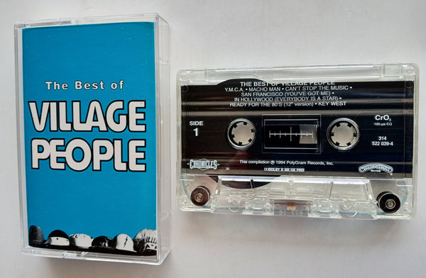 VILLAGE PEOPLE  (Victor Willis) - "The Best Of" - [Double-Play] <b style="color: red;">Audiophile</b> Chrome Cassette Tape (1994) [Digitally Remastered] [HX-Pro] [Bonus Tracks!] - Mint
