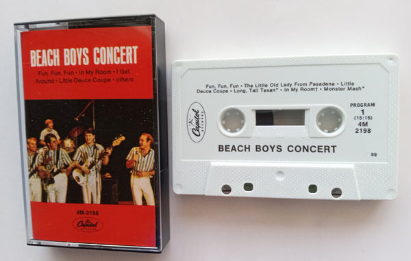 THE BEACH BOYS (Brian Wilson) - "Concert" - Cassette Tape (1964/1977) [Original Red & Blue Inlay Card/Photo & #2198] [Rare!] - Mint