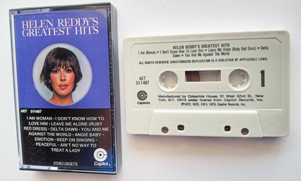 HELEN REDDY - "Greatest Hits" - Cassette Tape  (1975) [RCV] - Mint