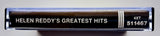 HELEN REDDY - "Greatest Hits" - Cassette Tape  (1975) [RCV] - Mint