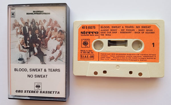 BLOOD, SWEAT & TEARS (Jerry Fisher, Bobby Colomby) - "No Sweat" - Cassette Tape (1973) [Rare Spain Import!] - Mint
