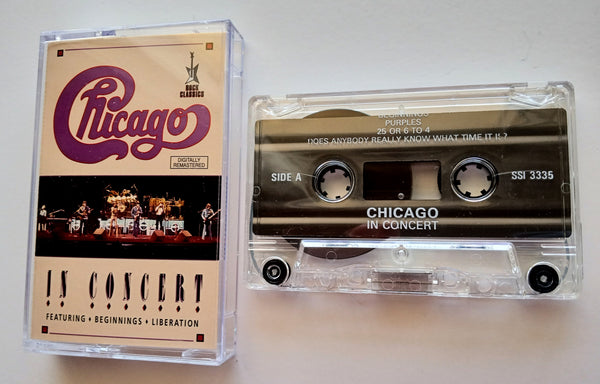 CHICAGO (Robert Lamm, Peter Cetera)) - "In Concert" (Early CTA Live!) - Cassette Tape (1969/1993) [Digitally Remastered] - Mint