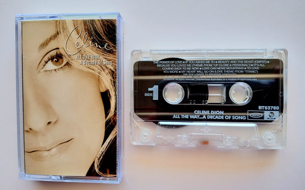 CELINE DION- "All The Way... A Decade Of Song" (Best) - [Double-Play Cassette Tape] (1999) [Digitally Remastered] - Mint