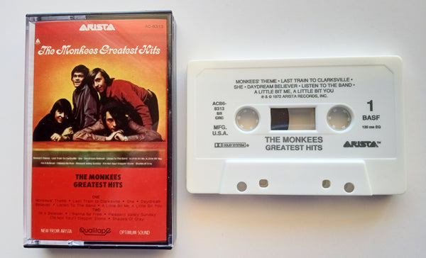 THE MONKEES (Mike Nesmith, Mickey Dolenz, Davy Jones, Peter Tork) - "Greatest Hits" - <b style="color: red;">Audiophile</b> Chrome Cassette Tape (1976/1990) [QualitapE®] [RCV] [Rare!] - Mint