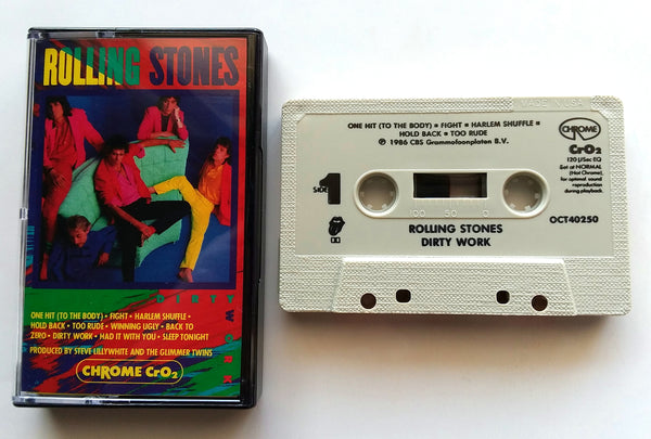 ROLLING STONES - "Dirty Work" - Audiophile Chrome Cassette Tape (1986)