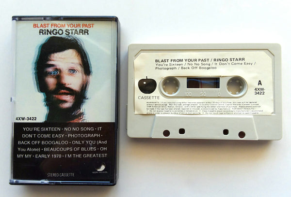 RINGO STARR (Beatles) - "Blast From Your Past" (Best) - Cassette Tape (1975) [Rare APPLE Canada Import] [Paper Labels!] - Mint