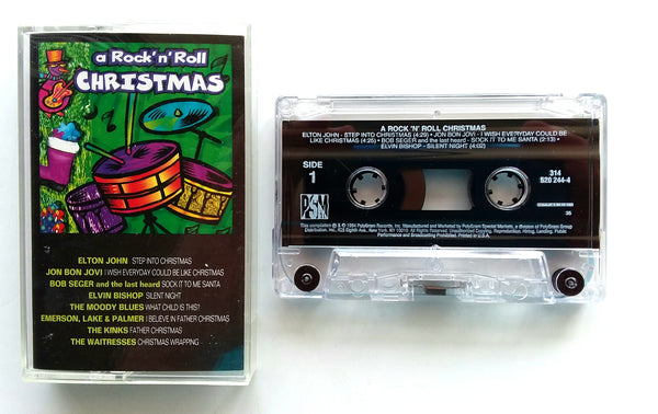 VARIOUS ARTISTS  - "A Rock 'N' Roll Christmas" - Cassette Tape (1994) [Rare Bob Seger Song!] [HX-Pro] - Mint
