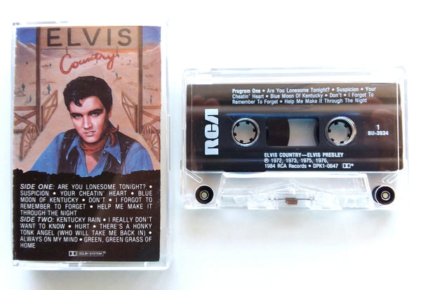 ELVIS PRESLEY - "Elvis Country" - Cassette Tape  (1984) - Mint