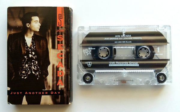 JON SECADA - "Just Another Day" (English/Spanish) - Cassette Tape Single (1992) - Near Mint