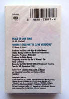 EDDIE MONEY  - "Peace In Our Time" / "Where's The Party" (Live) [Non-Album Track!] - Cassette Tape Single  (1989) - <b style="color: purple;">SEALED</b>