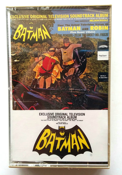 ORIGINAL TV SOUNDTRACK - "Batman" (Classic 60's TV Series) - Cassette Tape (1966/1986) {Digitally Remastered] [Rare!] - <b style="color: purple;">SEALED</b>