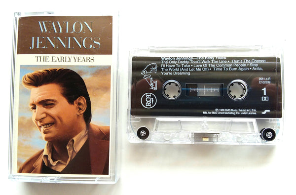 WAYLON JENNINGS - "The Early Years" - Cassette Tape (1989) [Digitally Remastered] - Mint