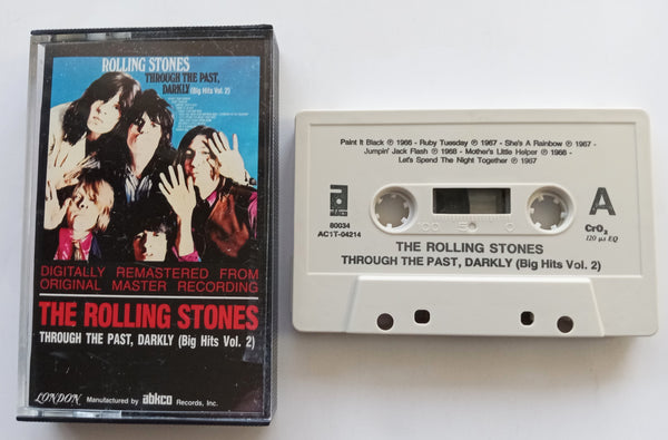 THE ROLLING STONES - "Through The Past Darkly (Big Hits Vol. 2)"- <b style="color: red;">Audiophile</b> Chrome Cassette Tape (1969/1986) - Mint