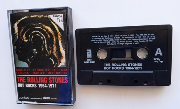THE ROLLING STONES (Mick Jagger, Keith Richards) - "Hot Rocks 1964-1971" - [Double-Play] <b style="color: red;">Audiophile</b> Chrome Cassette Tape (1971/1986) [Digitally Remastered] - Mint