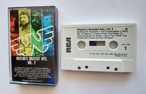 WAYLON JENNINGS - "Greatest Hits, Vol. 2" - Cassette Tape (1984) - Mint