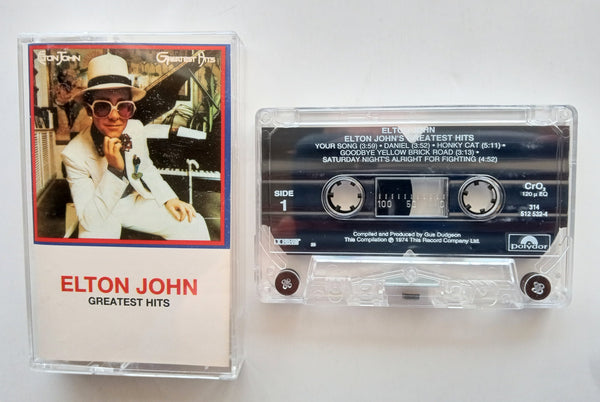 ELTON JOHN - "Greatest Hits"- <b style="color: red;">Audiophile</b> Chrome Cassette Tape (1974/1992) [Digitally Remastered] - Mint