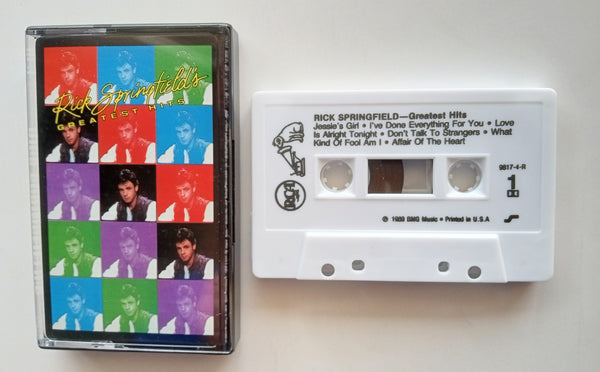 RICK SPRINGFIELD - "Greatest Hits" - Cassette Tape (1989) [Digitally Remastered] - Mint