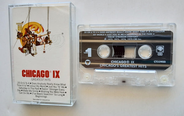 CHICAGO  -  "IX Greatest Hits" - Cassette Tape (19751992) [Digitally Remastered] - Mint