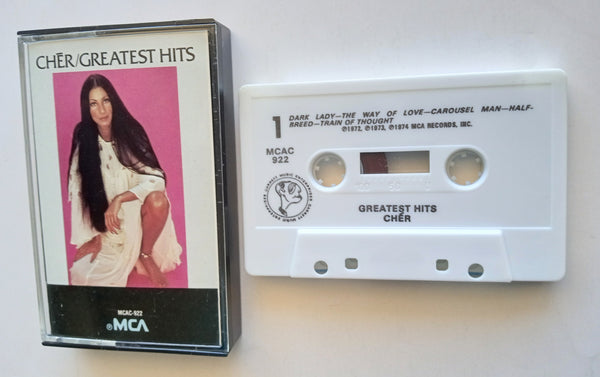CHER - "Greatest Hits" - Cassette Tape  (1974/1988) - Mint